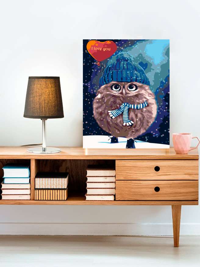 Картина по номерам &amp;quot;Сова с валентинкой&amp;quot;