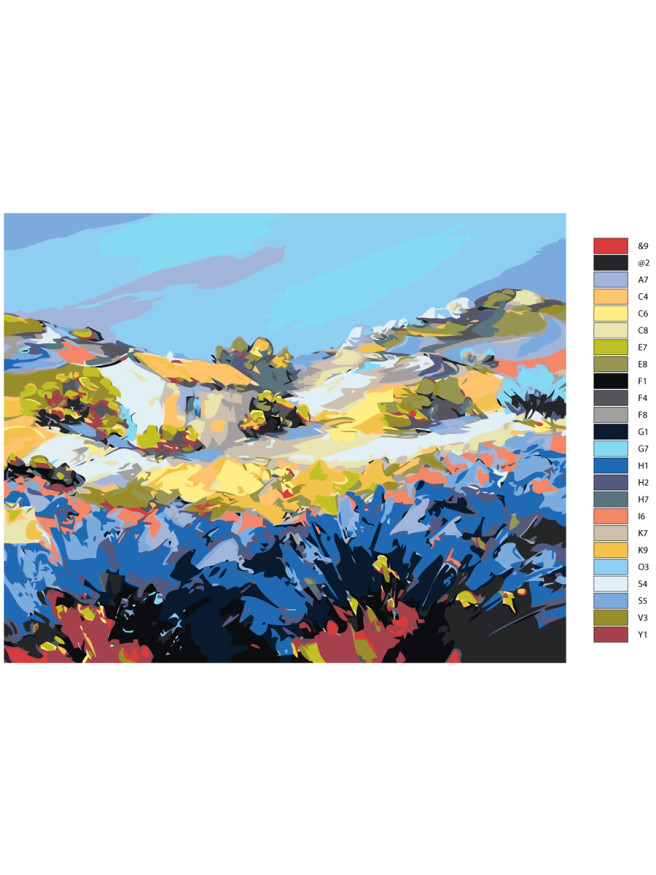 Картина по номерам &amp;quot;Домик на поле&amp;quot;