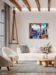 Raqamlar bo&#039;yicha rasm &quot;Tog&#039;lar orasidagi ma&#039;bad&quot;