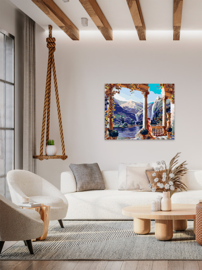 Raqamlar bo&amp;#039;yicha rasm &amp;quot;Tog&amp;#039;lar orasidagi ma&amp;#039;bad&amp;quot;