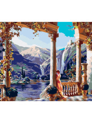 Raqamlar bo&#039;yicha rasm &quot;Tog&#039;lar orasidagi ma&#039;bad&quot;