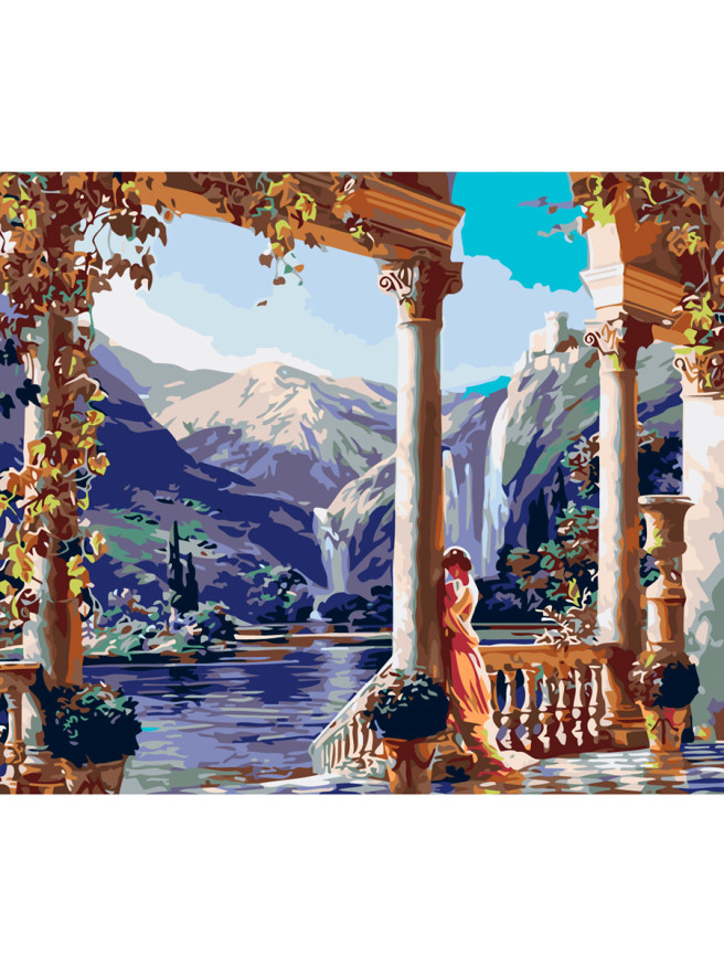 Raqamlar bo&amp;#039;yicha rasm &amp;quot;Tog&amp;#039;lar orasidagi ma&amp;#039;bad&amp;quot;