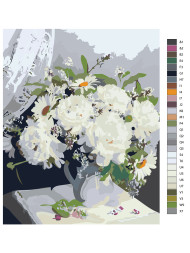 Картина по номерам &amp;quot;Белые цветы в вазе&amp;quot;