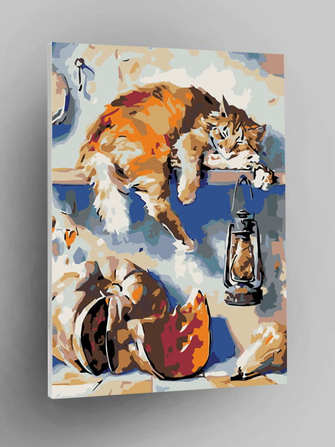 Картина по номерам &amp;quot;Спящий котик&amp;quot;