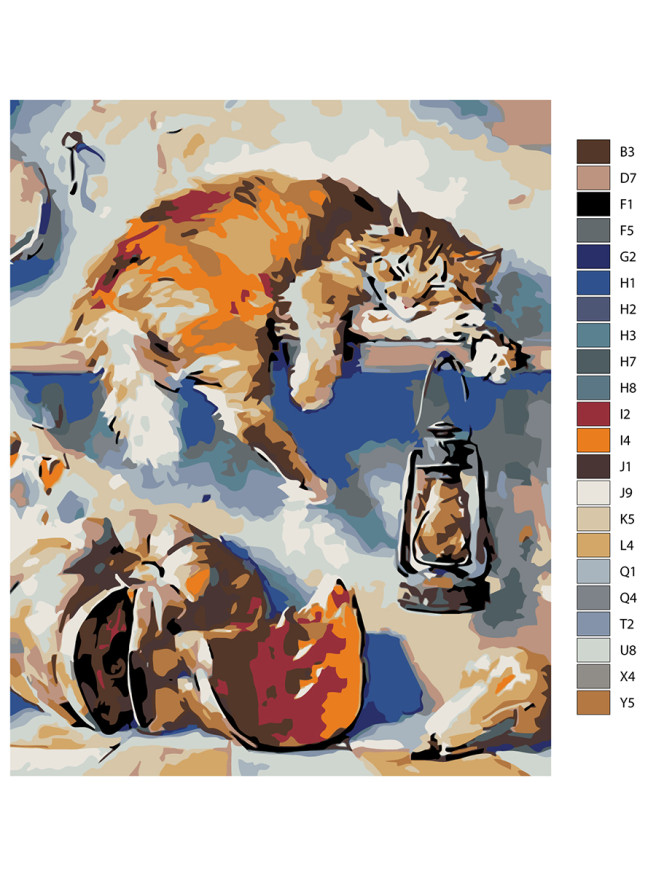 Картина по номерам &amp;quot;Спящий котик&amp;quot;