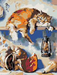 Картина по номерам &amp;quot;Спящий котик&amp;quot;