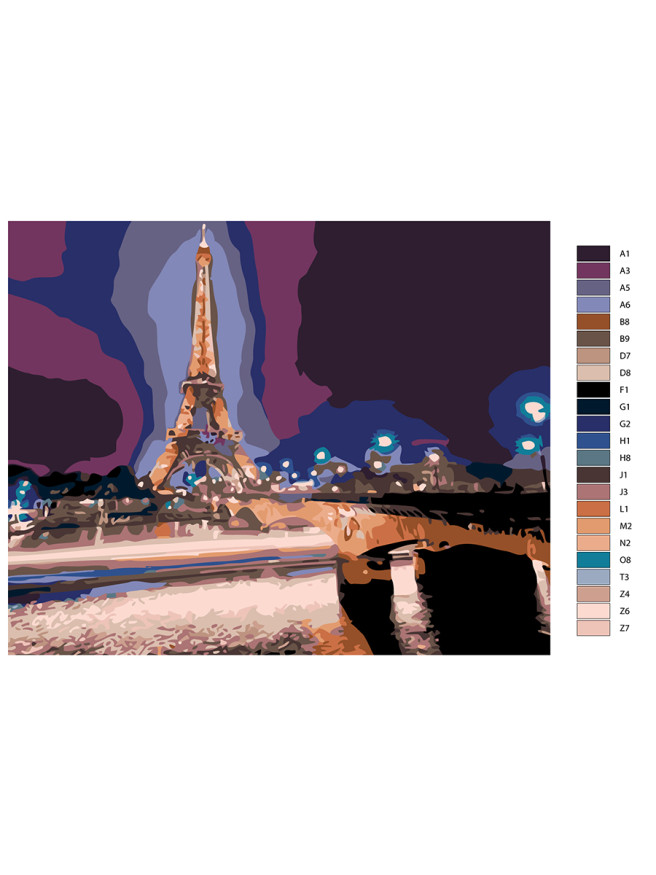 Картина по номерам &amp;quot;Ночной Париж&amp;quot;