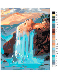 Raqamlar bo&#039;yicha rasm &quot;Soch sharsharasi&quot;