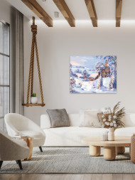 Raqamlar bo'yicha rasm "Qishloqdagi qish"