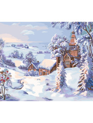 Raqamlar bo'yicha rasm "Qishloqdagi qish"