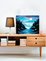 Картина по номерам &amp;quot;Луна над рекой&amp;quot;