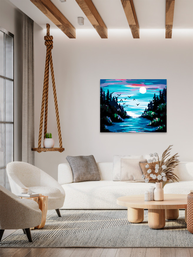 Raqamlar bo&amp;#039;yicha rasm &amp;quot;Daryo ustidagi oy&amp;quot;