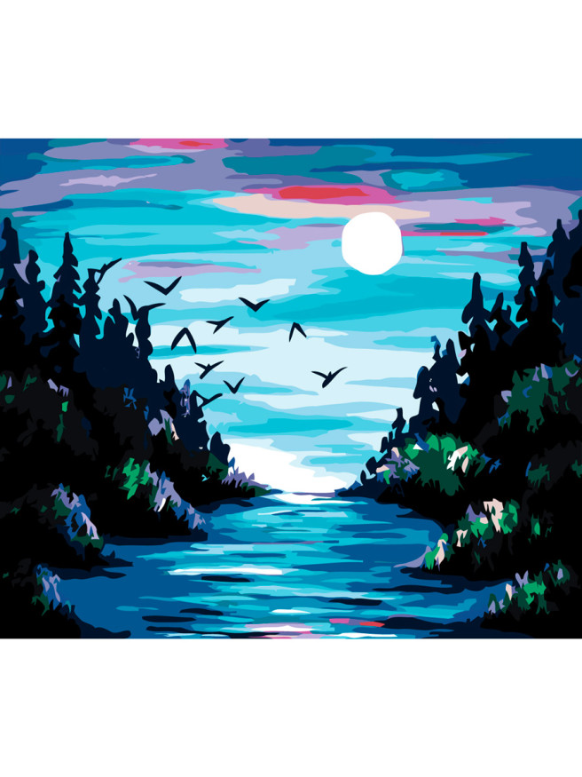 Raqamlar bo&amp;#039;yicha rasm &amp;quot;Daryo ustidagi oy&amp;quot;