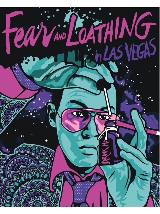 Fluorescent raqamlar bo&amp;#039;yicha rasm &amp;quot;Qo&amp;#039;rquv va nafrat Las-Vegasda&amp;quot;