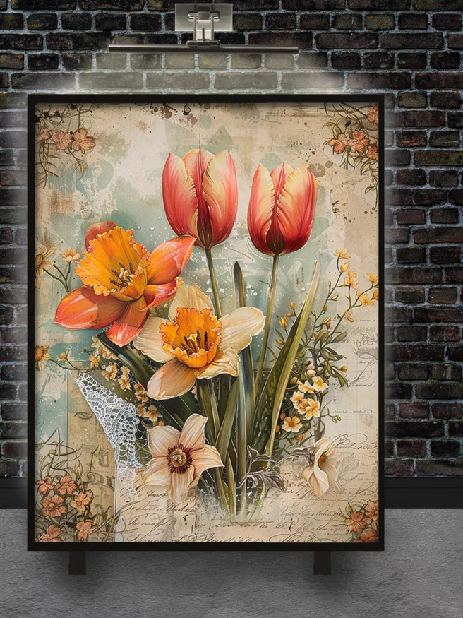 Постер на холсте &amp;quot;Тюльпаны и нарциссы&amp;quot;