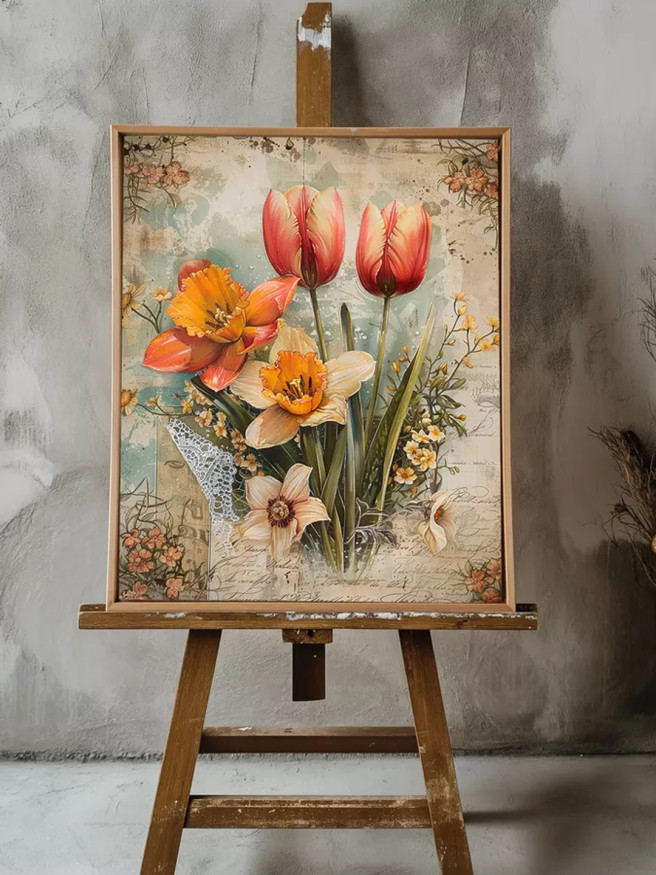 Постер на холсте &amp;quot;Тюльпаны и нарциссы&amp;quot;