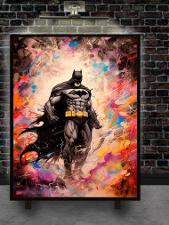 Постер на холсте &amp;quot;Бэтмен в вихре красок&amp;quot;