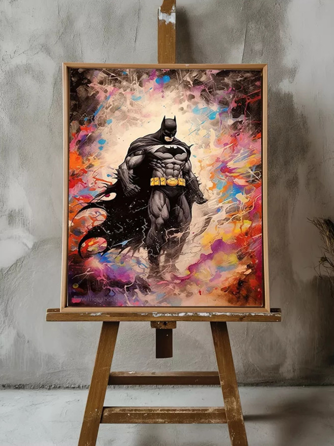 Постер на холсте &amp;quot;Бэтмен в вихре красок&amp;quot;