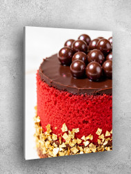 Holstga bosilgan poster &quot;Oltin bezakli shokolad tort&quot;