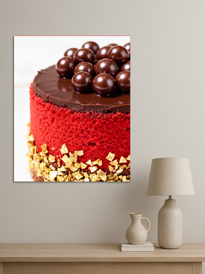 Постер на холсте &amp;quot;Шоколадный торт с золотом&amp;quot;