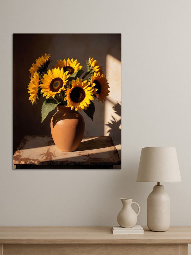 Holstga bosilgan poster &amp;quot;Quyosh nuridagi kungaboqarlar&amp;quot;