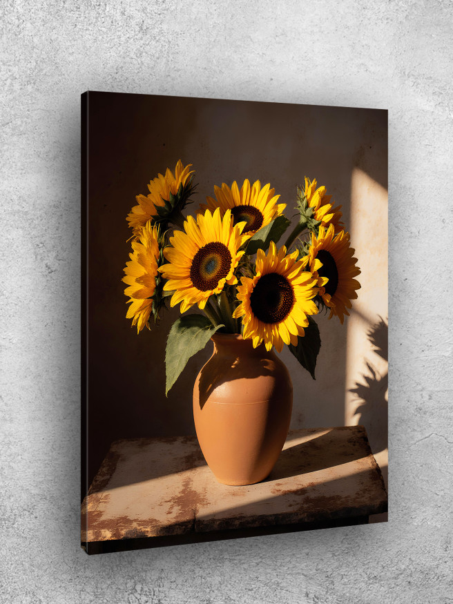 Holstga bosilgan poster &amp;quot;Quyosh nuridagi kungaboqarlar&amp;quot;