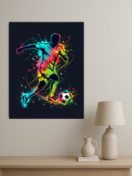 Holstga bosilgan poster "Neon futbol driblingi"