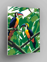 Raqamlar bo'yicha rasm "Changalzordagi kakadular"