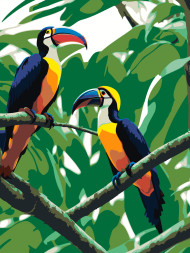 Raqamlar bo'yicha rasm "Changalzordagi kakadular"