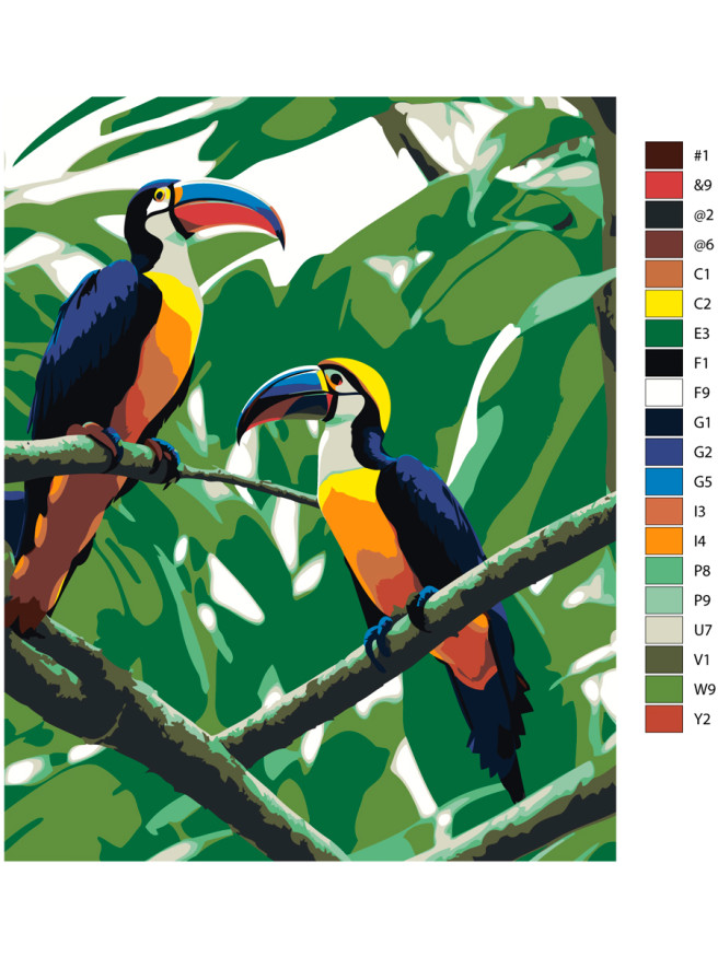 Raqamlar bo&amp;#039;yicha rasm &amp;quot;Changalzordagi kakadular&amp;quot;
