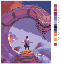 Raqamlar bo'yicha rasm "Uchixa Saske"