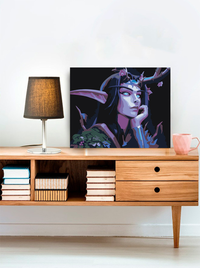 Картина по номерам &amp;quot;Тёмная эльфийка&amp;quot;