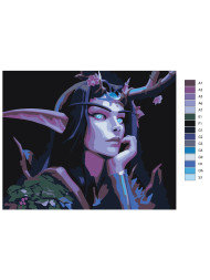 Картина по номерам &amp;quot;Тёмная эльфийка&amp;quot;