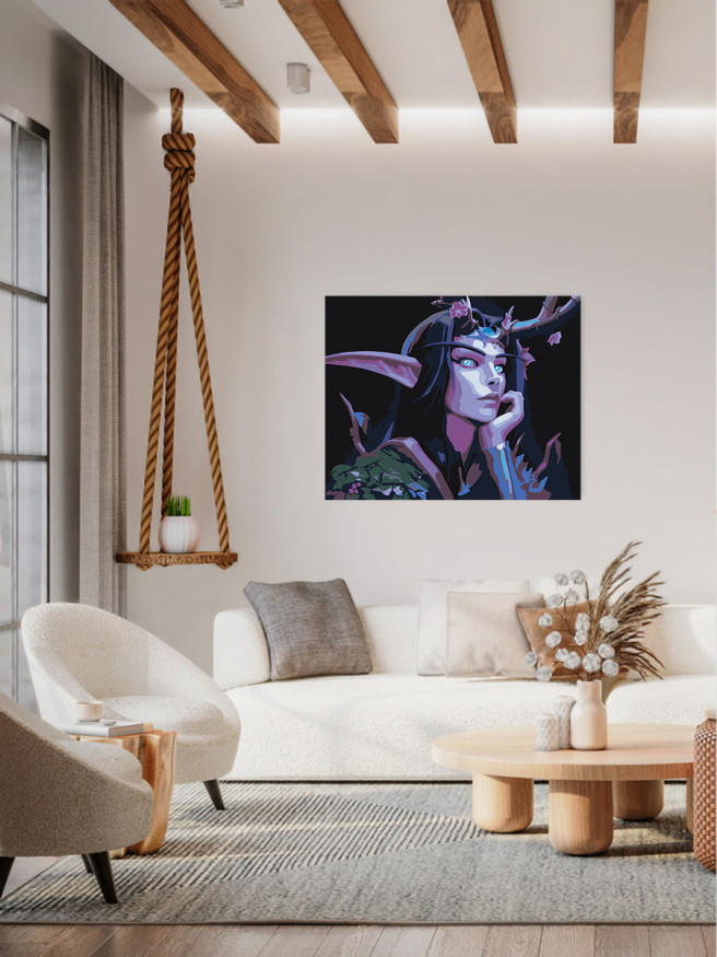 Картина по номерам &amp;quot;Тёмная эльфийка&amp;quot;