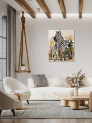 Raqamlar bo'yicha rasm "Ikki zebra"