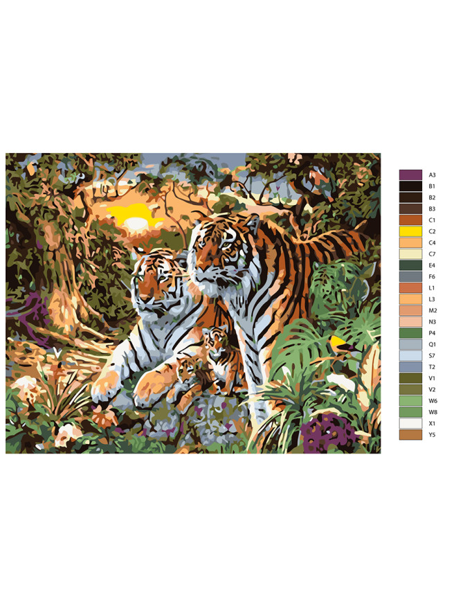 Raqamlar bo&amp;#039;yicha rasm &amp;quot;Yo&amp;#039;lbarslar oilasi&amp;quot;