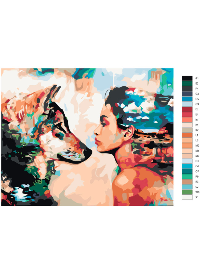 Raqamlar bo&amp;#039;yicha rasm &amp;quot;Bo&amp;#039;ri va qiz&amp;quot;