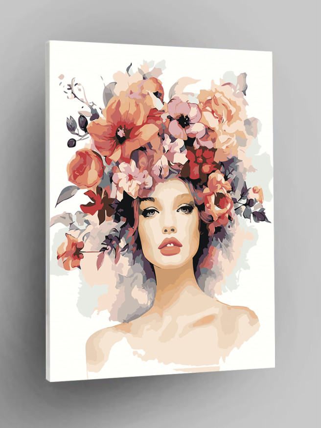 Raqamlar bo&amp;#039;yicha rasm &amp;quot;Gullar bilan qiz&amp;quot;