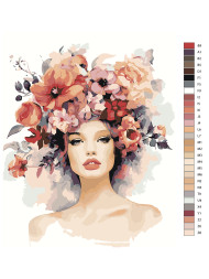 Raqamlar bo&#039;yicha rasm &quot;Gullar bilan qiz&quot;