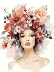 Raqamlar bo&#039;yicha rasm &quot;Gullar bilan qiz&quot;