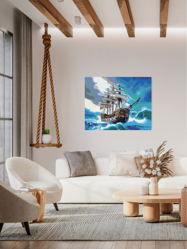 Картина по номерам &amp;quot;Корабль в море&amp;quot;