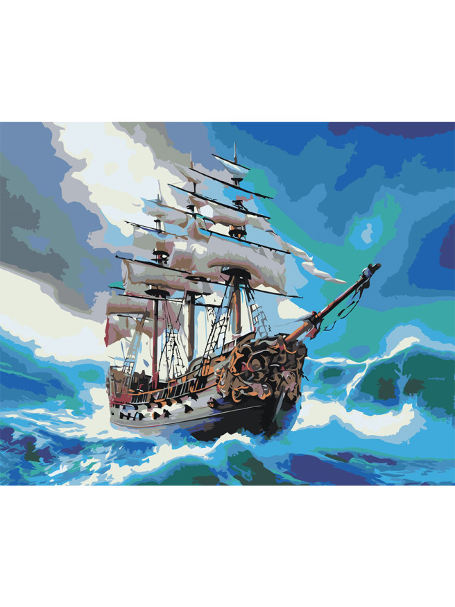 Картина по номерам &amp;quot;Корабль в море&amp;quot;