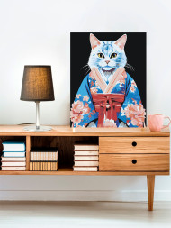 Картина по номерам &amp;quot;Красивый котик в кимоно&amp;quot;