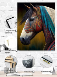 Holstga bosilgan poster &quot;Bezakli va naqshli ot&quot;