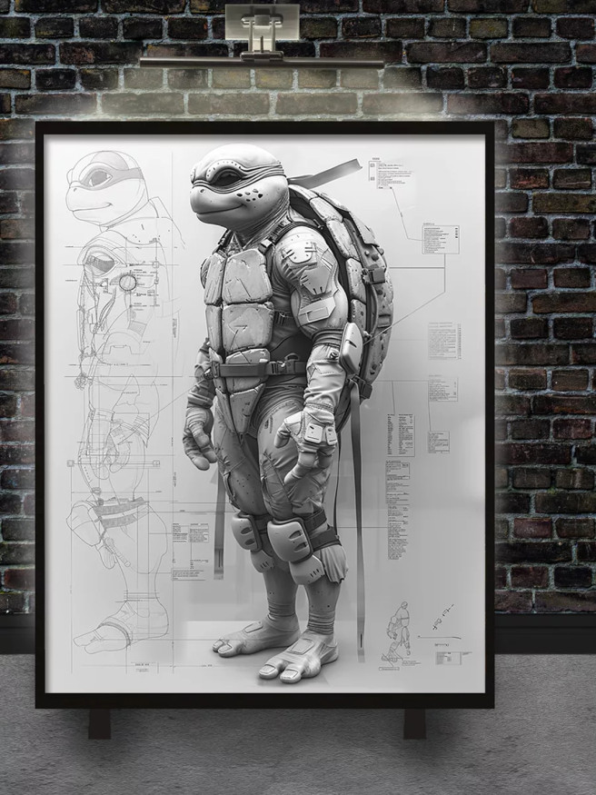 Постер на холсте &amp;quot;Черепашка-ниндзя в разрезе&amp;quot;