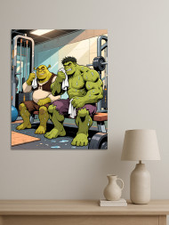 Holstga bosilgan poster &quot;Shrek va Halk sport zalida&quot;