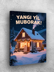 Постер на холсте "Зимний уютный дом"