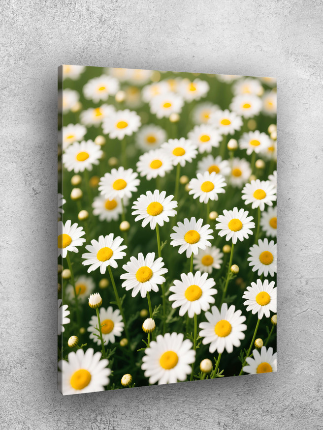 Holstga bosilgan poster &amp;quot;Oq chamanzor romashkalar&amp;quot;