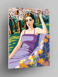 Картина по номерам &amp;quot;Девушка с цветами&amp;quot;