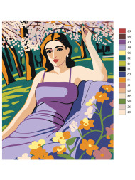 Картина по номерам &amp;quot;Девушка с цветами&amp;quot;